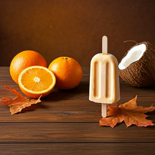 Harvest Orange Creamsicle : A creamy orange-hued drink in a glass, garnished with an orange slice and a swirl of whipped cream, evoking autumn warmth and indulgence.