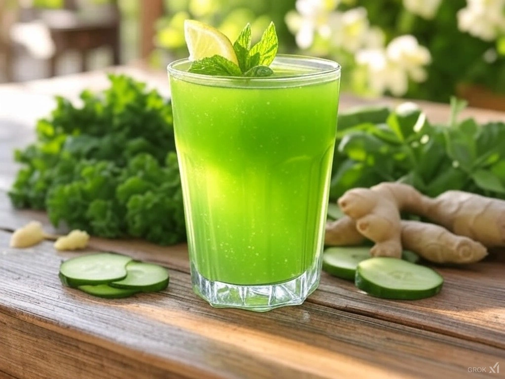 Enjoy New Morning Green Glory Juice To Energize Your Day