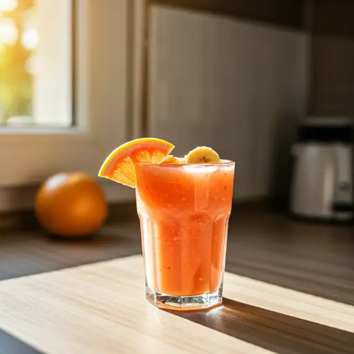 Zesty Grapefruit Sunrise : A vibrant grapefruit sunrise drink in a glass, garnished with a citrus slice.