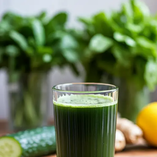 Nutrient Packed Mineral Infusion A vibrant green mineral rich infusion in a glass garnished with fresh herbs and citrus slices